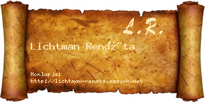 Lichtman Renáta névjegykártya
